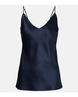 JOSEPH Top Clea Aus Seidensatin - Blau