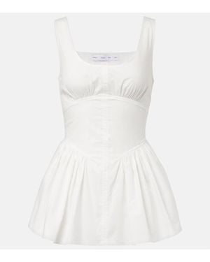 Proenza Schouler Label Bader Cotton-Blend Poplin Top - White