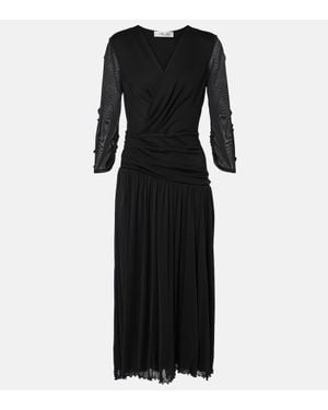 Diane von Furstenberg Midikleid Gaj Aus Mesh - Schwarz