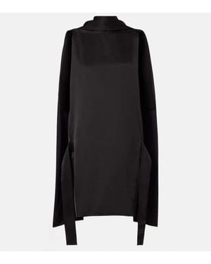 TOTEME Cocoon Deconstructed Satin Minidress - Black