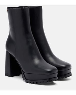 Gianvito Rossi Leather Platform Ankle Boots - Black
