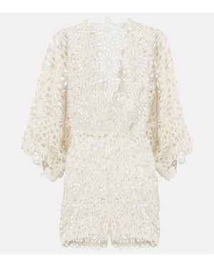 Norma Kamali Crochet Cotton-Blend Minidress - White