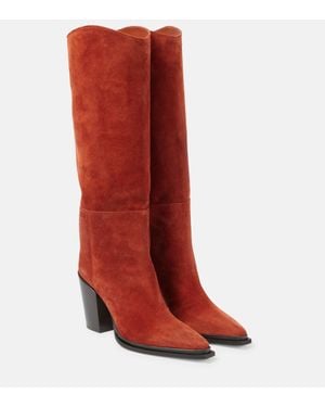 Jimmy Choo Cece 80 Suede Knee-High Boots - Red