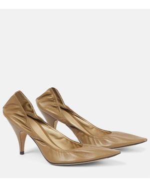 The Row Liisa 80 Leather Court Shoes - Brown