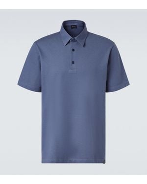 Brioni Polohemd Aus Baumwoll-Pique - Blau