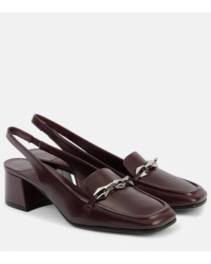 Jimmy Choo Diamond Tilda 85 Leather Slingback Loafers - Brown