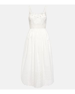 Ulla Johnson Cowrie Broderie Anglaise Cotton Midi Dress - White