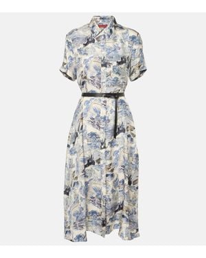 Altuzarra Kiera Silk Shirt Dress - Grey