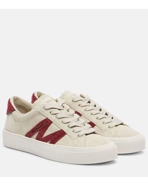 Moncler Sneakers Monaco2 Aus Veloursleder - Natur
