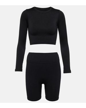Prism Evoke Crop Top And Composed Shorts Set - Black