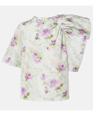 Loewe Floral Draped Top - White