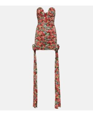 Magda Butrym Floral Ruched Minidress - Red