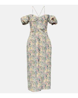 Markarian Off-Shoulder-Midikleid - Mettallic
