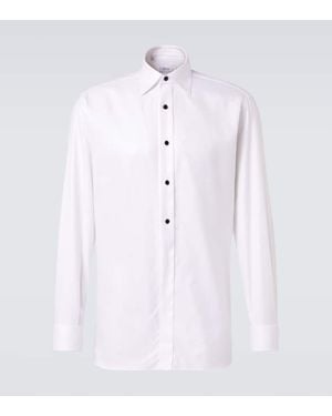 Brioni Cotton Tuxedo Shirt - Blue