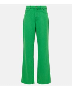 7 For All Mankind Jeans Rectos Tess De Tiro Alto - Verde