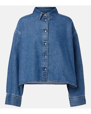 7 For All Mankind Cropped-Hemd Nina Aus Denim - Blau