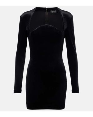 Mugler Bustier-Kleid Aus Samt - Schwarz