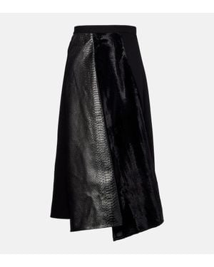Junya Watanabe High-Rise-Maxirock Aus Einem Wollgemisch - Schwarz