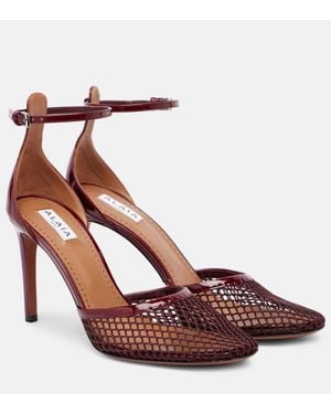 Alaïa 90 Fishnet Court Shoes - Brown