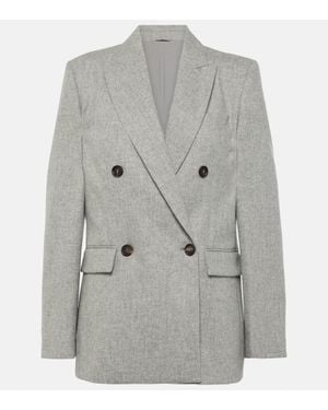 Brunello Cucinelli Blazer À Boutonnière Croisée - Gris