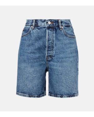 FRAME High-Rise Jeansshorts - Blau