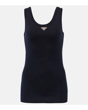 Tシャツ・カットソー PRADA SAND COTTON TANK TOP Prada Sand Cotton Tank Top in Natural | Lyst