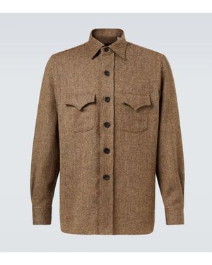 Rubinacci Chemise Western En Laine - Marron