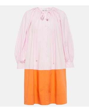 Lee Mathews Casey Cotton Poplin Minidress - Pink