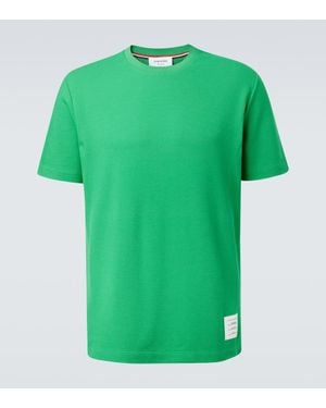 Thom Browne T-Shirt 4-Bar Aus Baumwoll-Pique - Grün