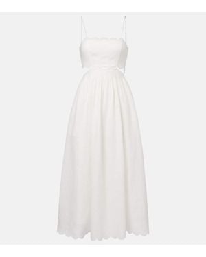 Zimmermann Rhiannon Scallop Midi Dress - White
