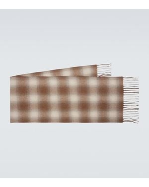 Loro Piana Checked Wool And Cashmere Scarf - Natural