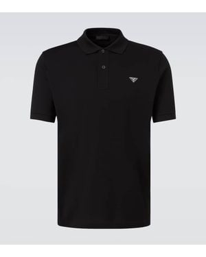 Prada Logo Cotton Polo Shirt - Black