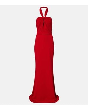 Elie Saab Draped Halterneck Gown - Red