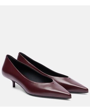 Max Mara 35 Leather Court Shoes - Purple