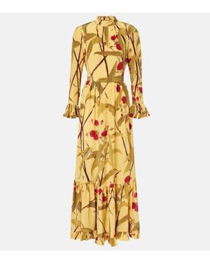 La DoubleJ Maxikleid Visconti Aus Crepe De Chine Aus Seide - Mettallic