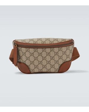 Gucci Gg Canvas Small Leather-Embellished Belt Bag - Natural