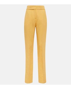 Jacquemus Le Pantalon Tibau Linen-Blend Pants - Yellow