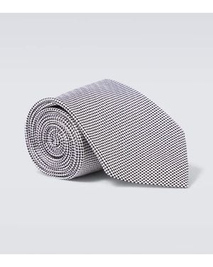 Charvet Cravate En Soie A Carreaux - Gris