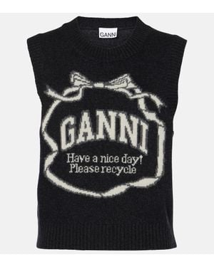Ganni Pullunder Aus Einem Wollgemisch - Schwarz