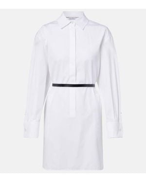 Max Mara Hemdblusenkleid Aus Baumwollpopeline - Weiß