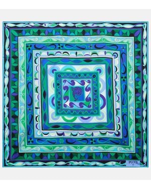 Emilio Pucci Bedrucktes Tuch Aus Seiden-Twill - Grün