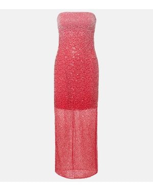 ROTATE BIRGER CHRISTENSEN Verziertes Maxikleid Mit Pailletten - Rot