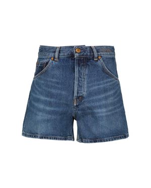 Chloé High-Rise Denim Shorts - Blue