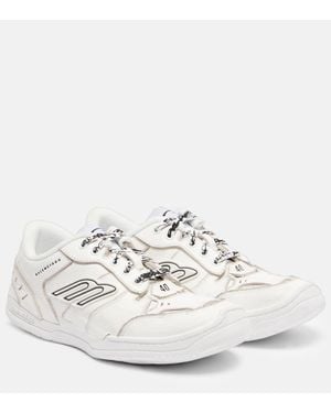 Balenciaga Hamptons 3B Sports Icon Leather Trainers - White