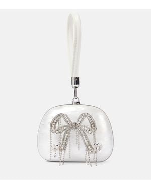 Self-Portrait Small Embellished Clutch - White