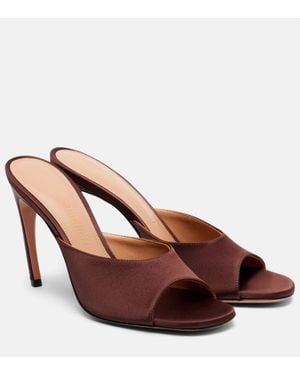 The Attico Betta 95 Satin Mules - Brown