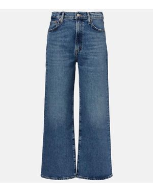Agolde Harper Crop Mid-Rise Wide-Leg Jeans - Blue