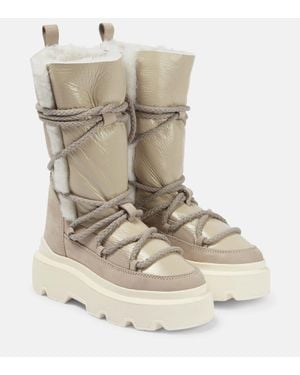 Inuikii Schneestiefel Aus Leder Mit Shearling - Natur