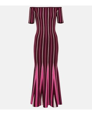 Gabriela Hearst Pleated Wool Maxi Dress - Red