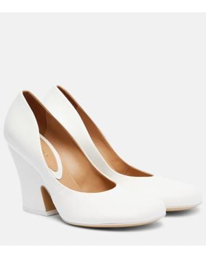 Dries Van Noten Pumps Aus Leder - Weiß